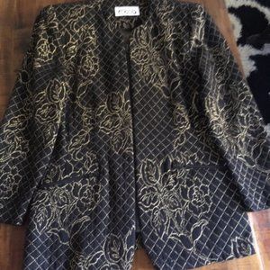 dress jacket / blazer, sequins black and gold.